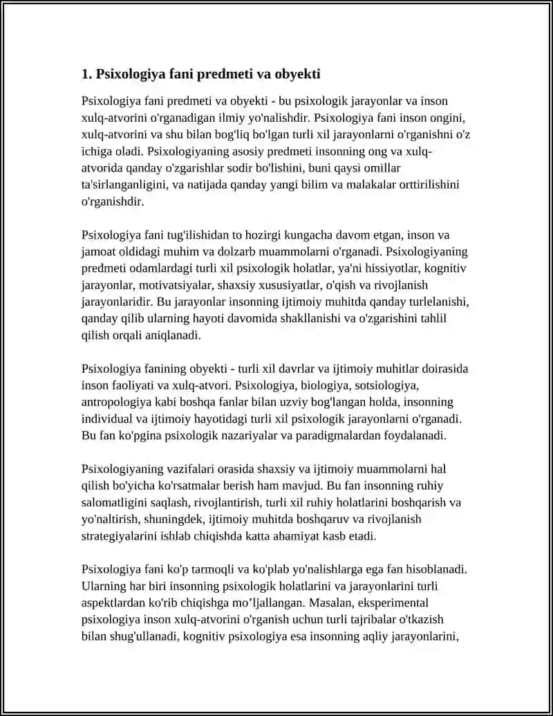 PSIXOLOGIYA FANI PREDMETI, MAQSADI VA VAZIFALARI 4