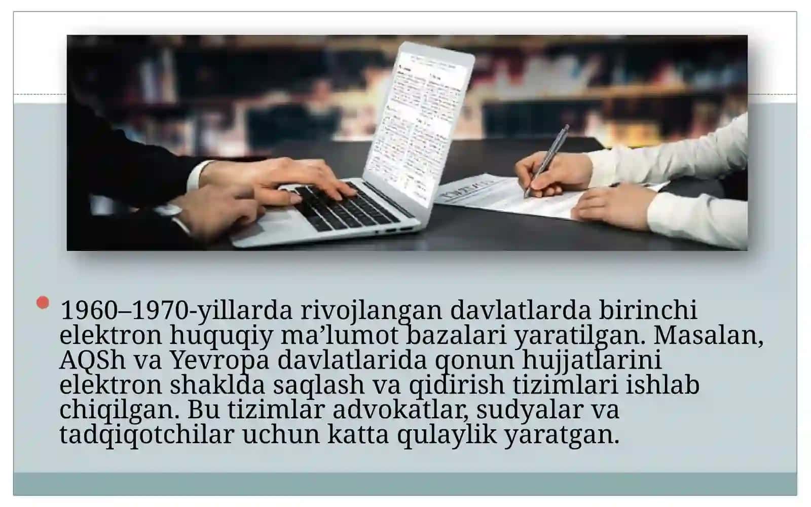 Huquqiy axborot texnologiyalarining rivojlanish bosqichlari va zamonaviy tendensiyalari 4