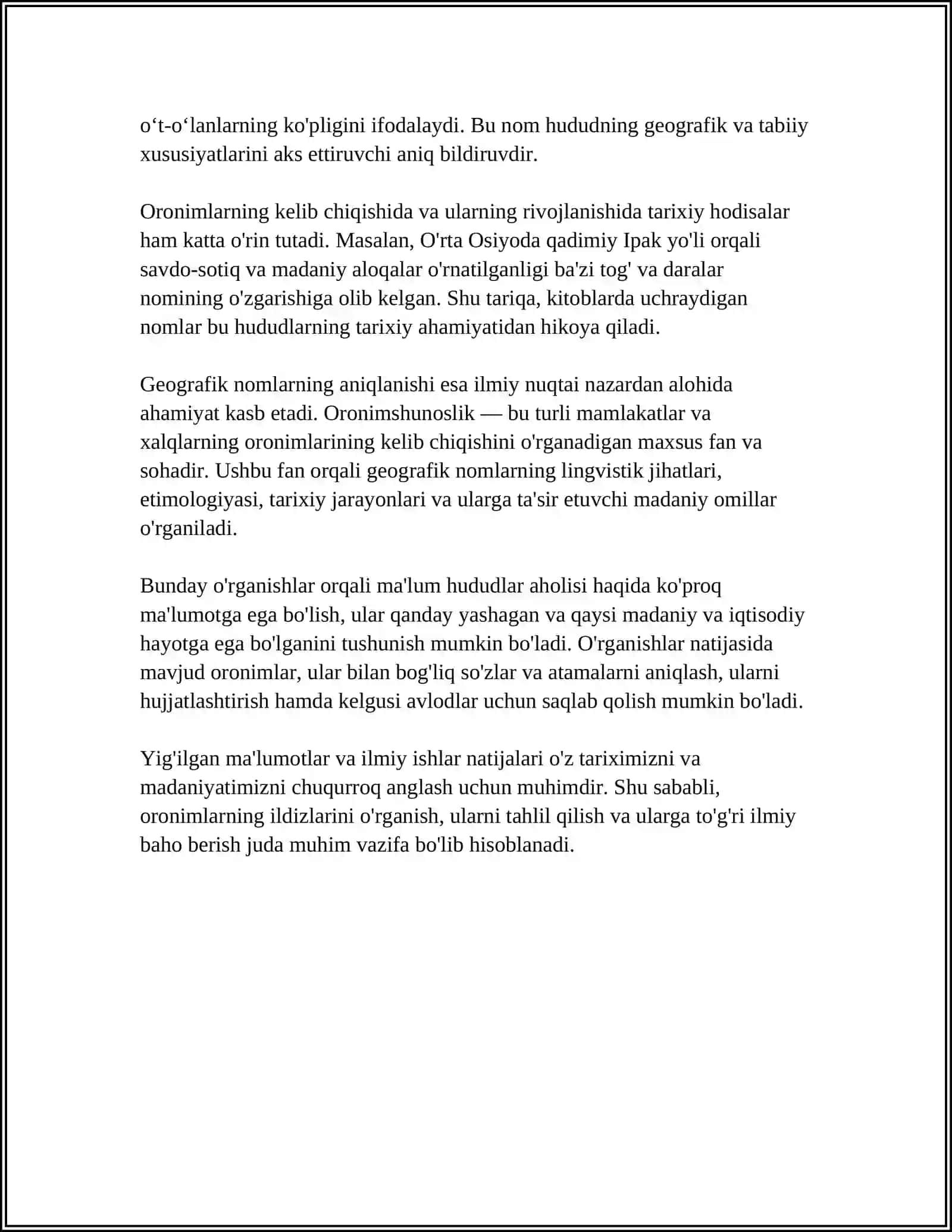 ORONIMLAR TOPONIMNING BIR TURI SIFATIDA 4