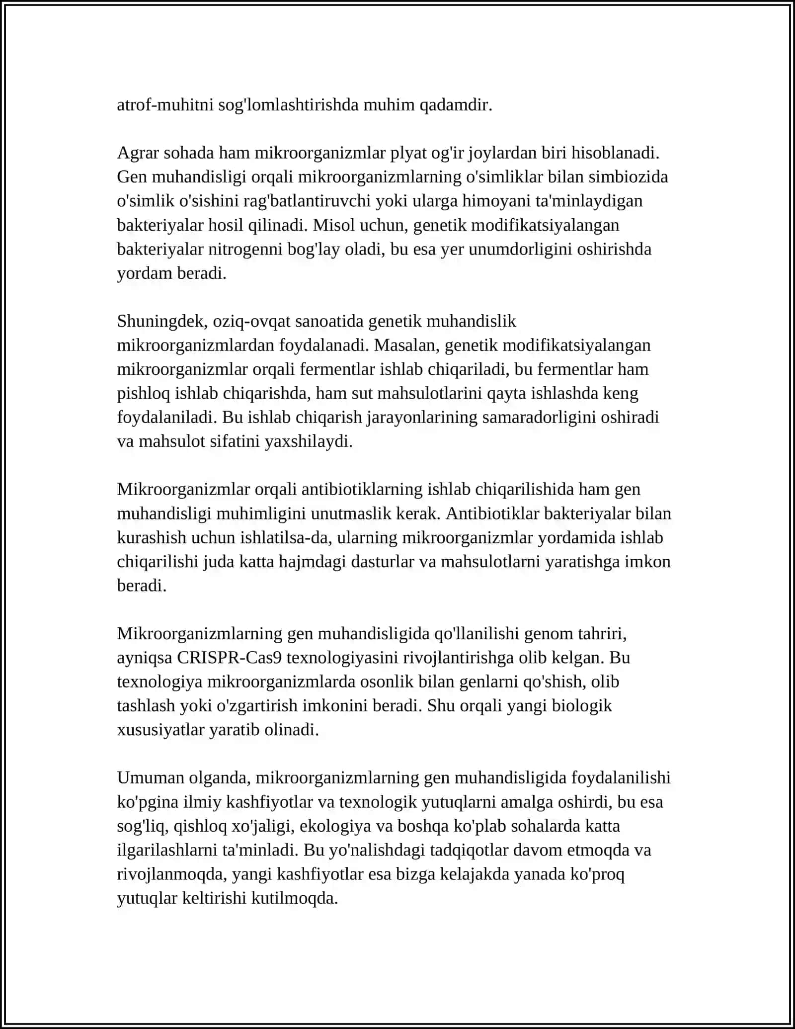 MIKROORGANIZMLARNING GEN MUHANDISLIGIDA QÒLLANILISHI 4