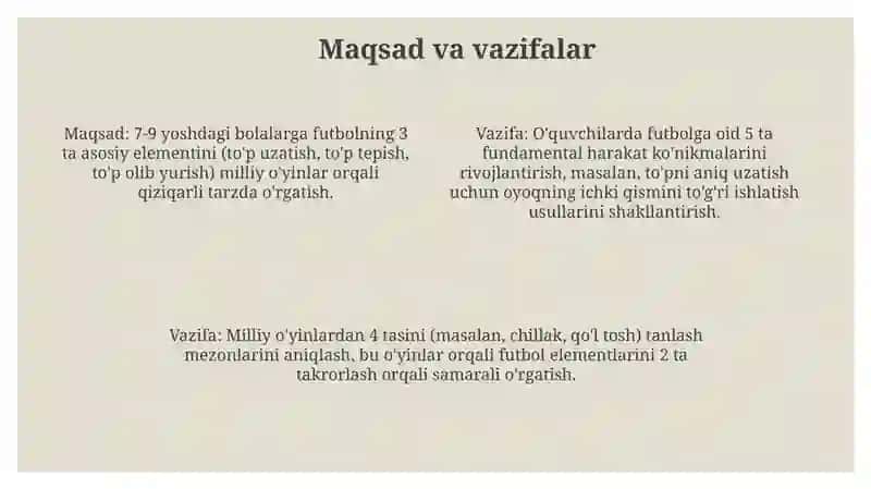 Milliy va harakatli o'yinlar orqali sport o'yinlari elementlarini o'rgatish (futbol) 4