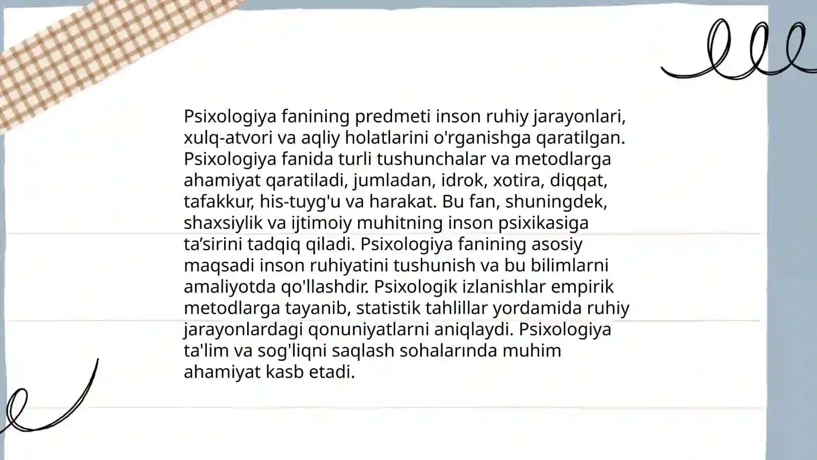 Psixologiya fanining predmeti va rivojlanish tarixi 4