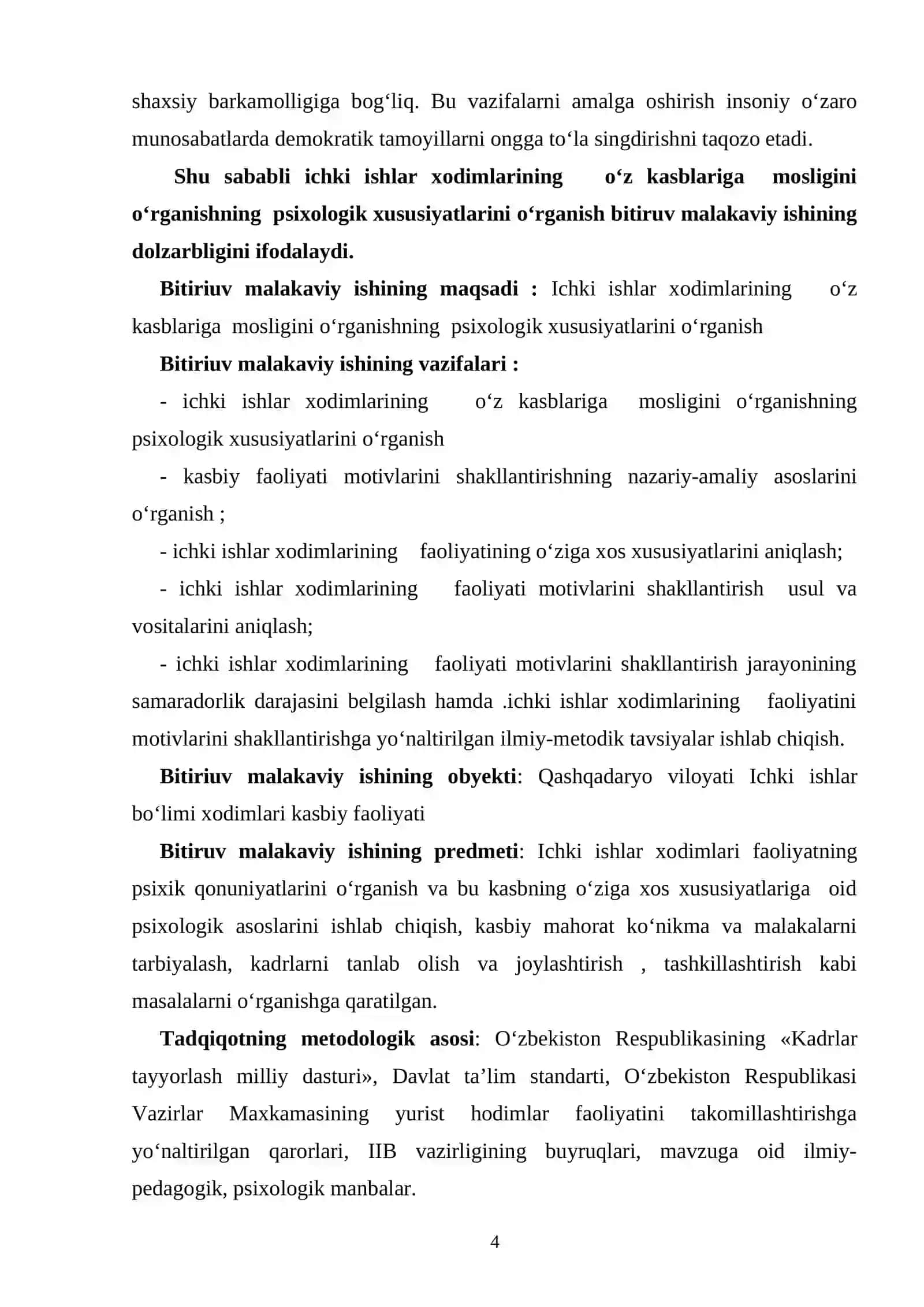 Ichki ishlar xodimlarining o‘z kasblariga mosligini o‘rganishning psixologik xususiyatlari 4