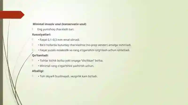 Chinni qoplamalar uchun tishni charxlash.Chinni qavatlarini surish qoidalari.Press keramikadan qoplamani tayyorlash labarator bosqichlarini xususiyati.Dioksid sirkon qoplamalarini tayyorlash 4