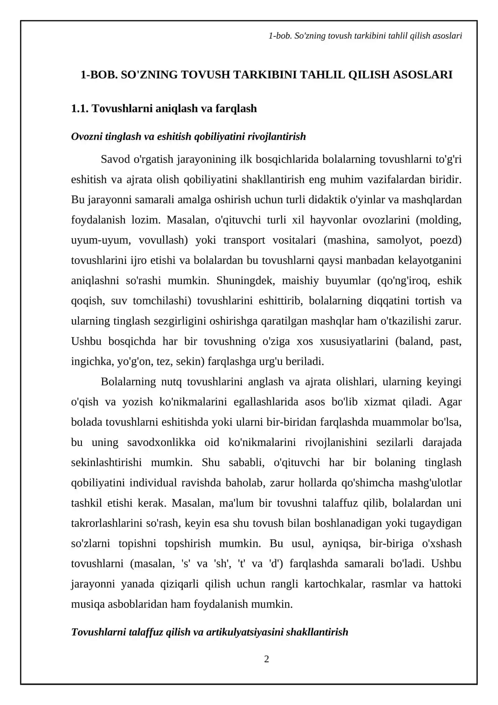 Savod o'rgatish davrida so'zning tovush tarkibi ustida ishlash usullari 4