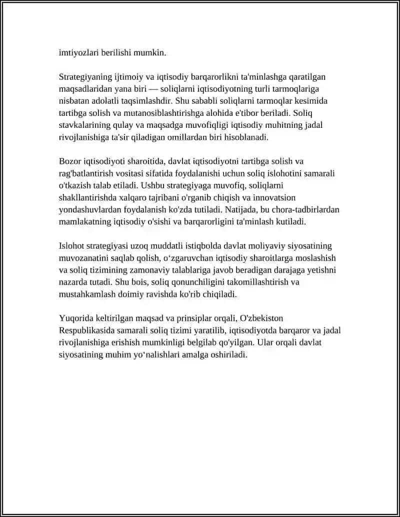 O’ZBEKISTONDAGI SOLIQ TIZIMINI ISLOH ETISH STRATEGIYASI 4