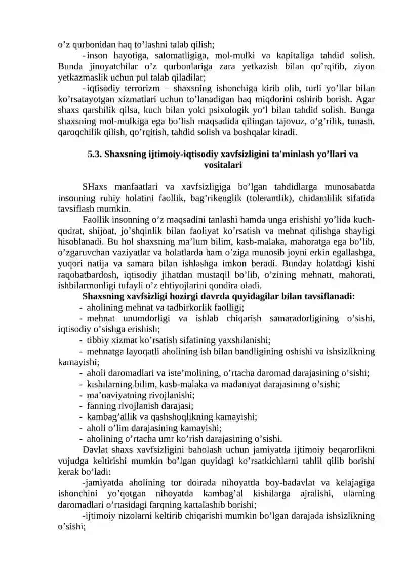 SHAXSNING IQTISODIY XAVFSIZLIGI 4