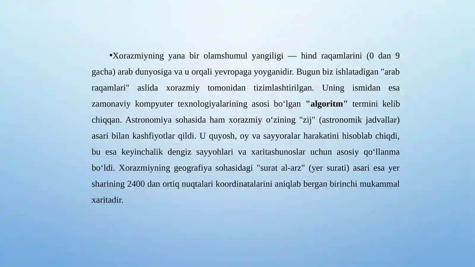 O‘RTA ASRLARDA SHARQ UYG‘ONISH DAVRI ILM-FANI: AL-XORAZMIY VA BERUNIY MEROSI 4