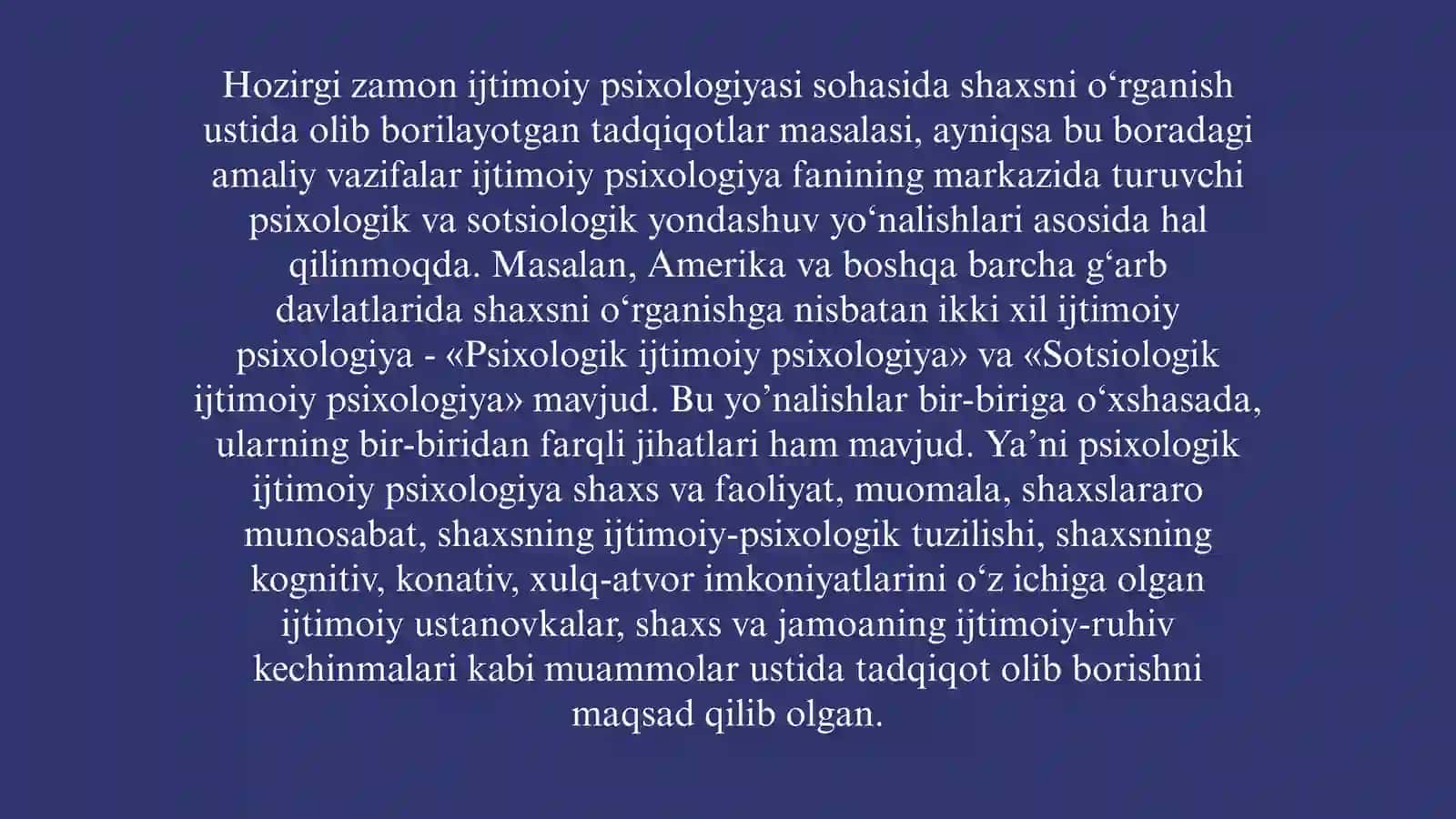 Shaxsni o‘rganishning ijtimoiy psixologiya uchun o‘ziga xosligi 4