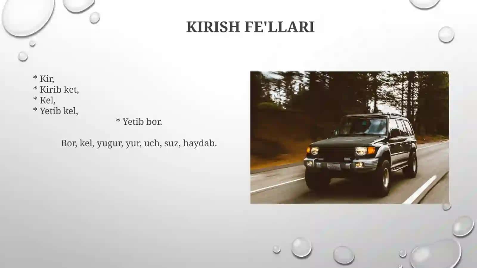 Harakat fe'llari va ularning oldingi qo'shimchalari 4