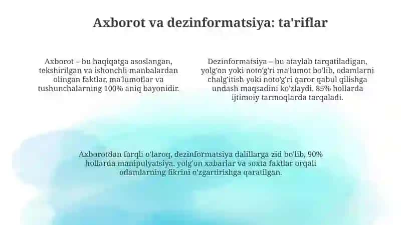 Axborot va dezinformatsiya farqlash va aniqlash mezonlari 4