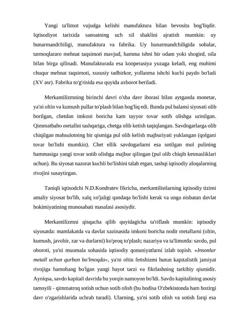 Merkantilizm g'oyasi vujudga kelishining ijtimoiy-iqtisodiy sharoitlari 4