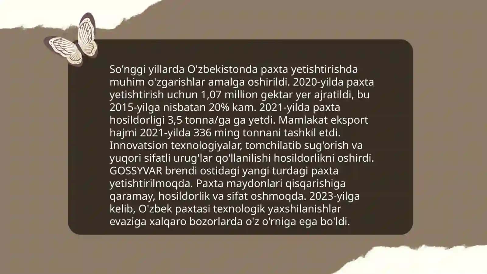 Mustaqillik yillarida qishloq xo'jaligi va sanoat sohasidagi o'zgarishlar 4