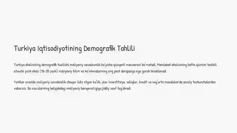 Turkiyaning moliyaviy savodxonligi 4