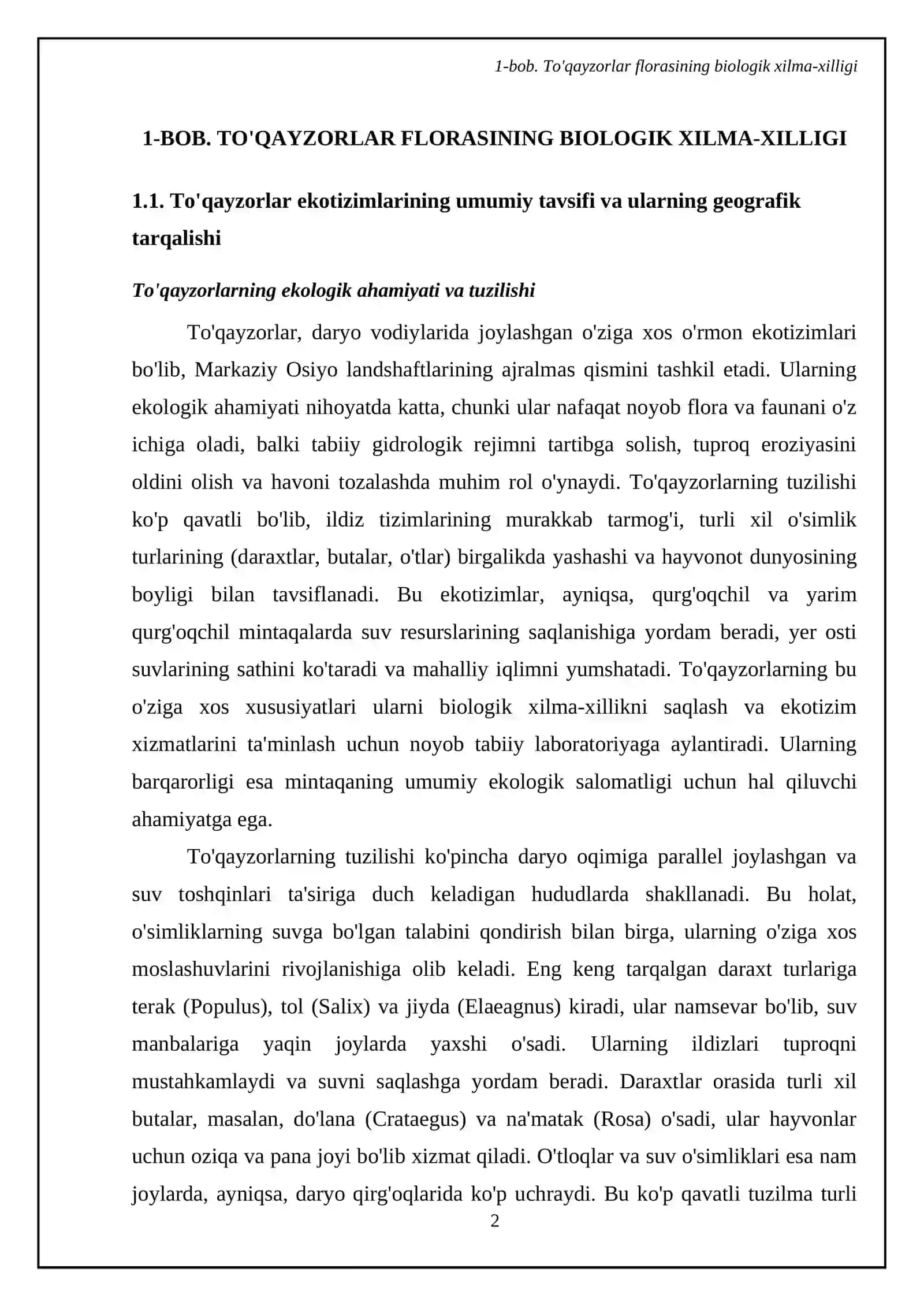 To’qayzorlar florasining biologik xilma-xilligi va uni saqlashning sistematik asoslari 4