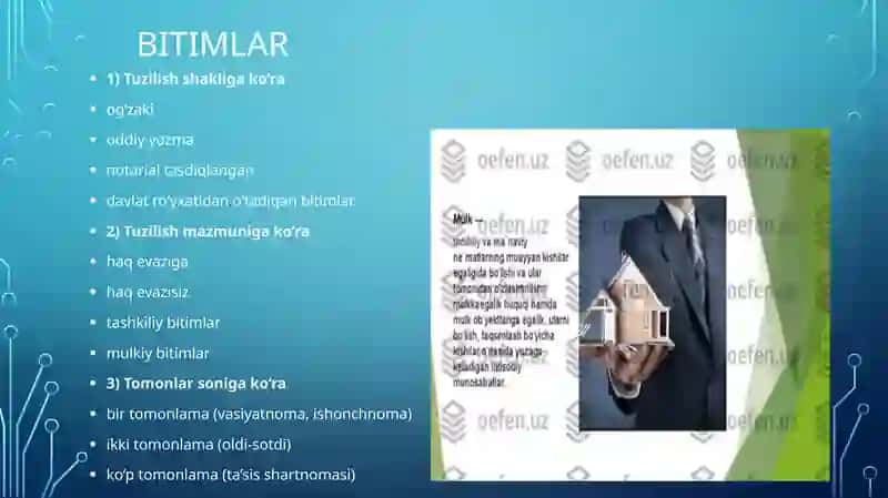 Bitim va shartnoma asosida mulk huquqining vujudga kelishi.pptx 4