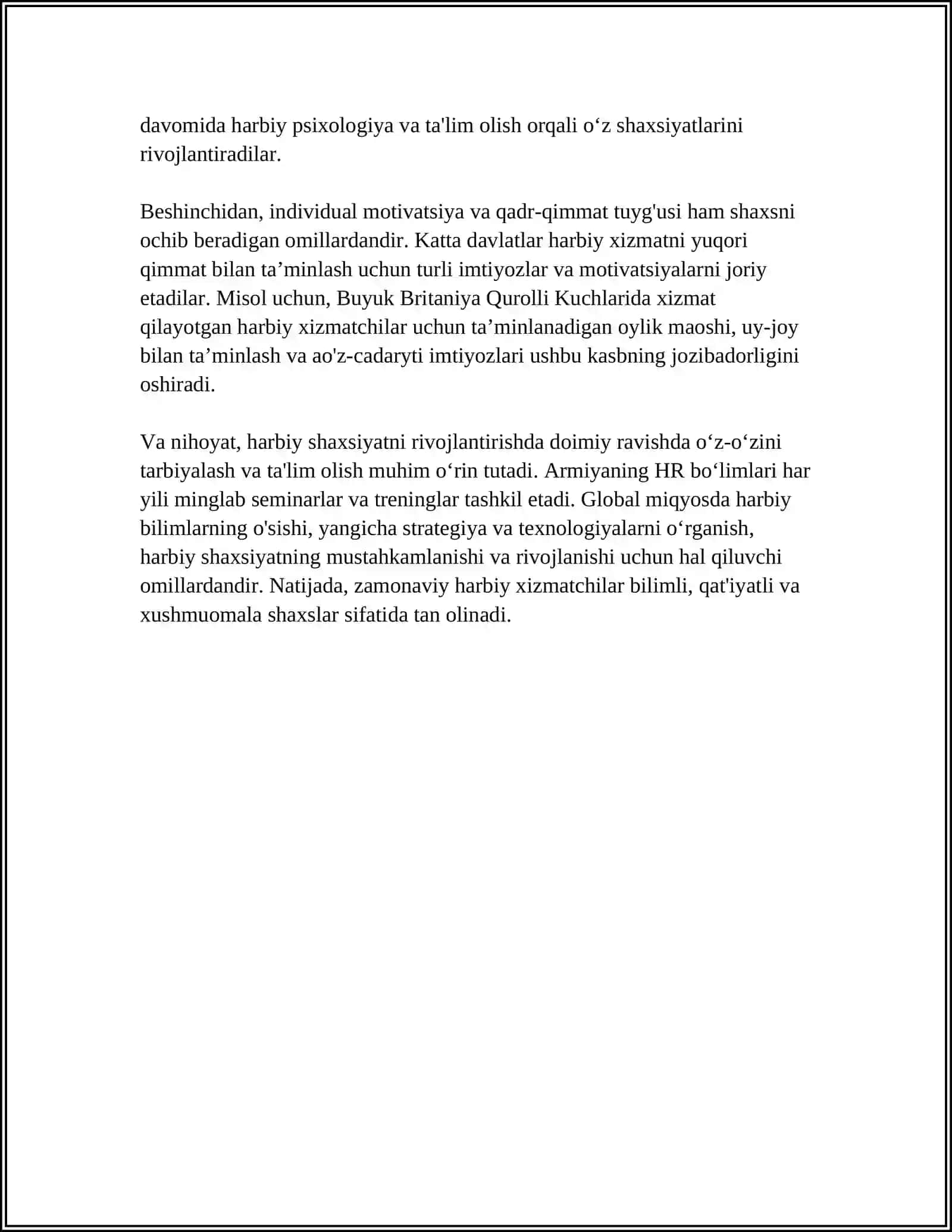 SHAXSIY TARKIB HARBIY MAHORATINI SHAKLLANTIRISHNING PSIXOLOGIK PEDAGOOGIK ASOSLARI 4