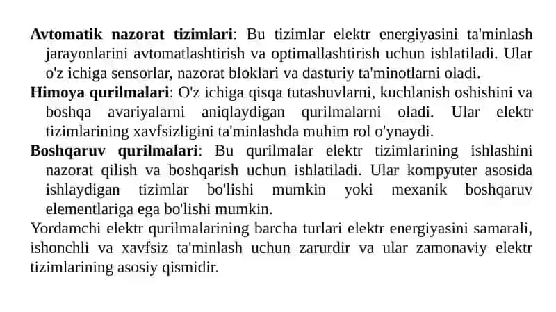 Yordamchi elektr qurilmalar 4