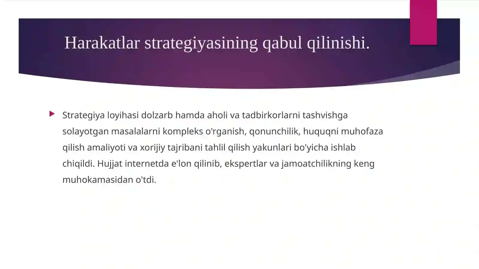 2017-yilda O‘zbekistonda keng ko‘lamli iqtisodiy islohotlar dasturini qabul qilinishi va uning ahamiyati 4