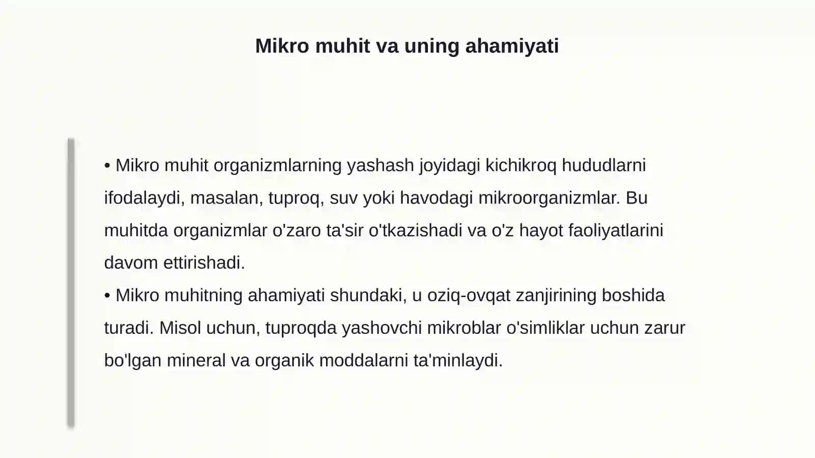 Organizmlar va ularning muhitga moslashuvi 4