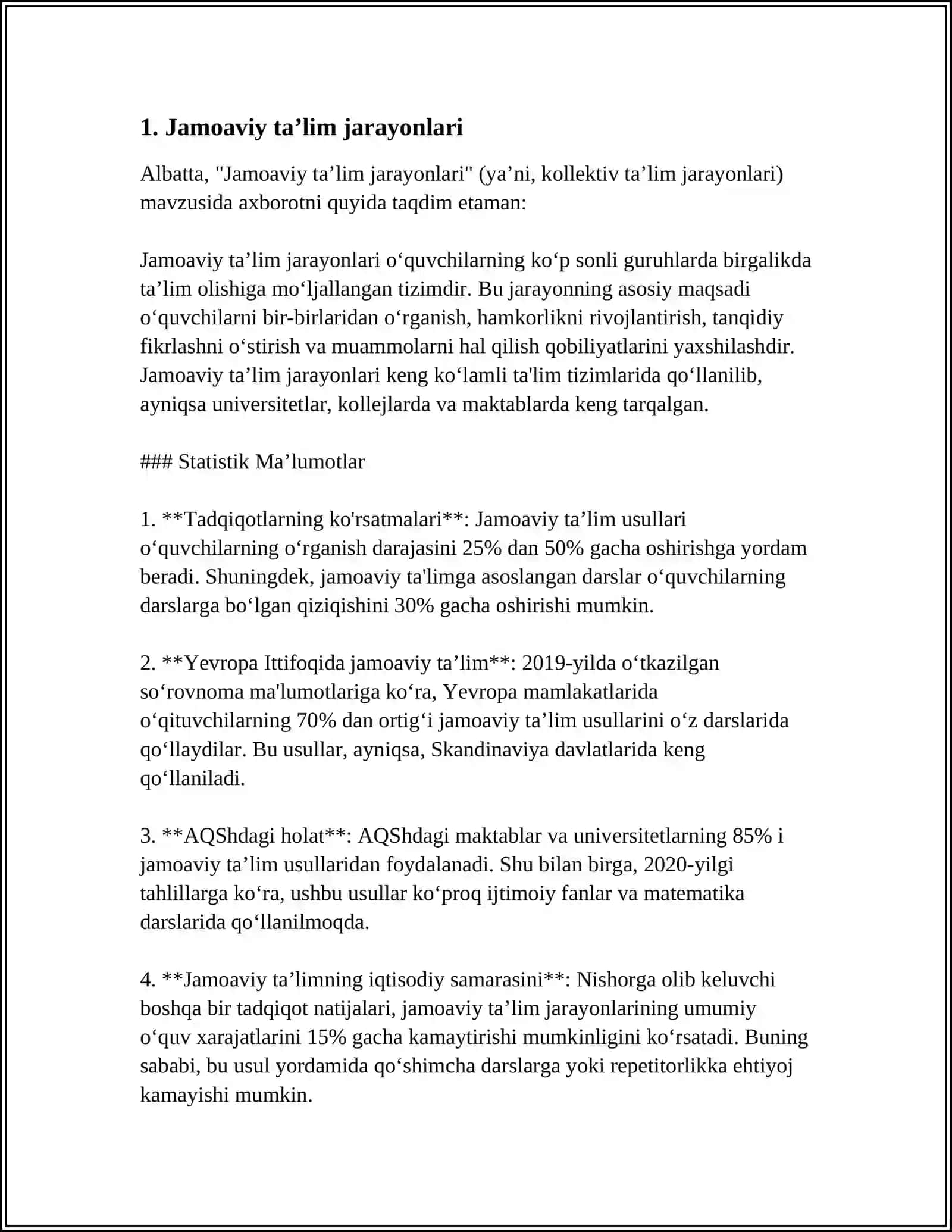O’QUVCHILAR JAMOASI-YAXLIT PEDAGOGIK JARAYONNING ASOSIY SHAKLI 4