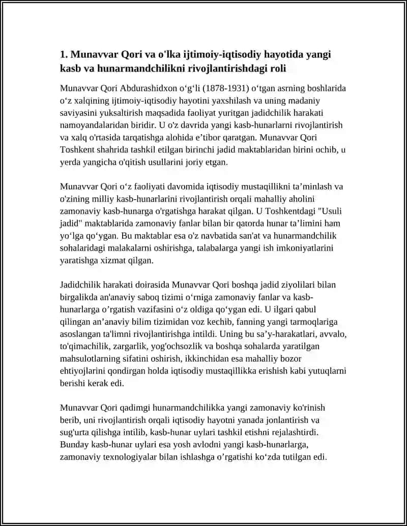 Jadidchilik Harakati Namoyondalari O'lka Ijtimoiy Iqtisodiy Hayotida Tutgan O'rni Munavvar Qori Fitrati Behbudiy Avloniy 4