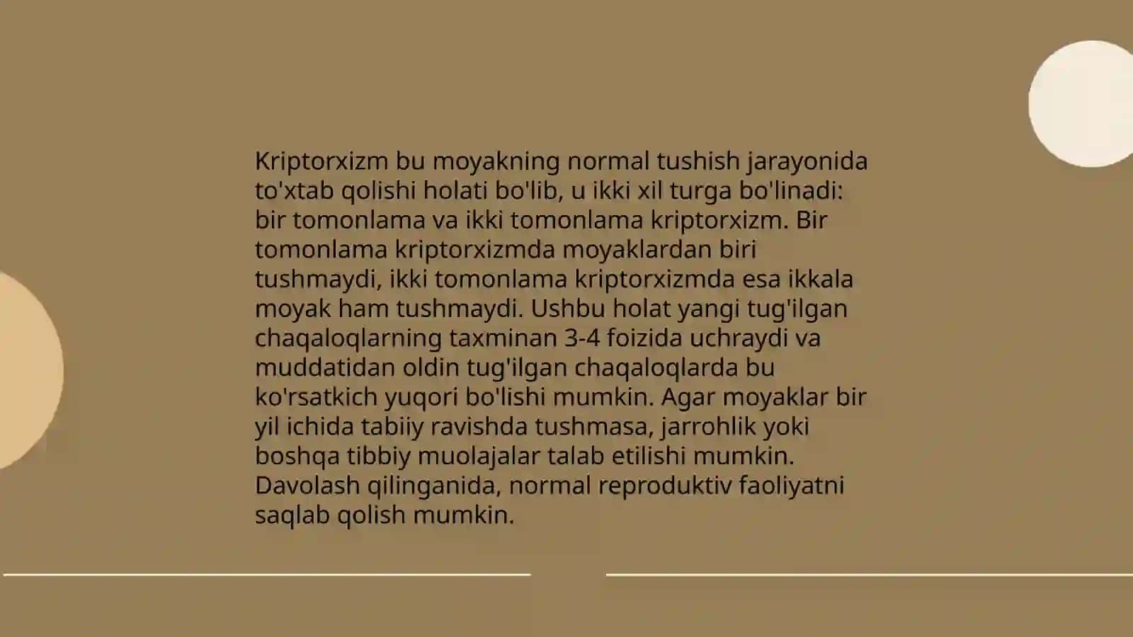 Kriptorxizm va davolash usullari 4