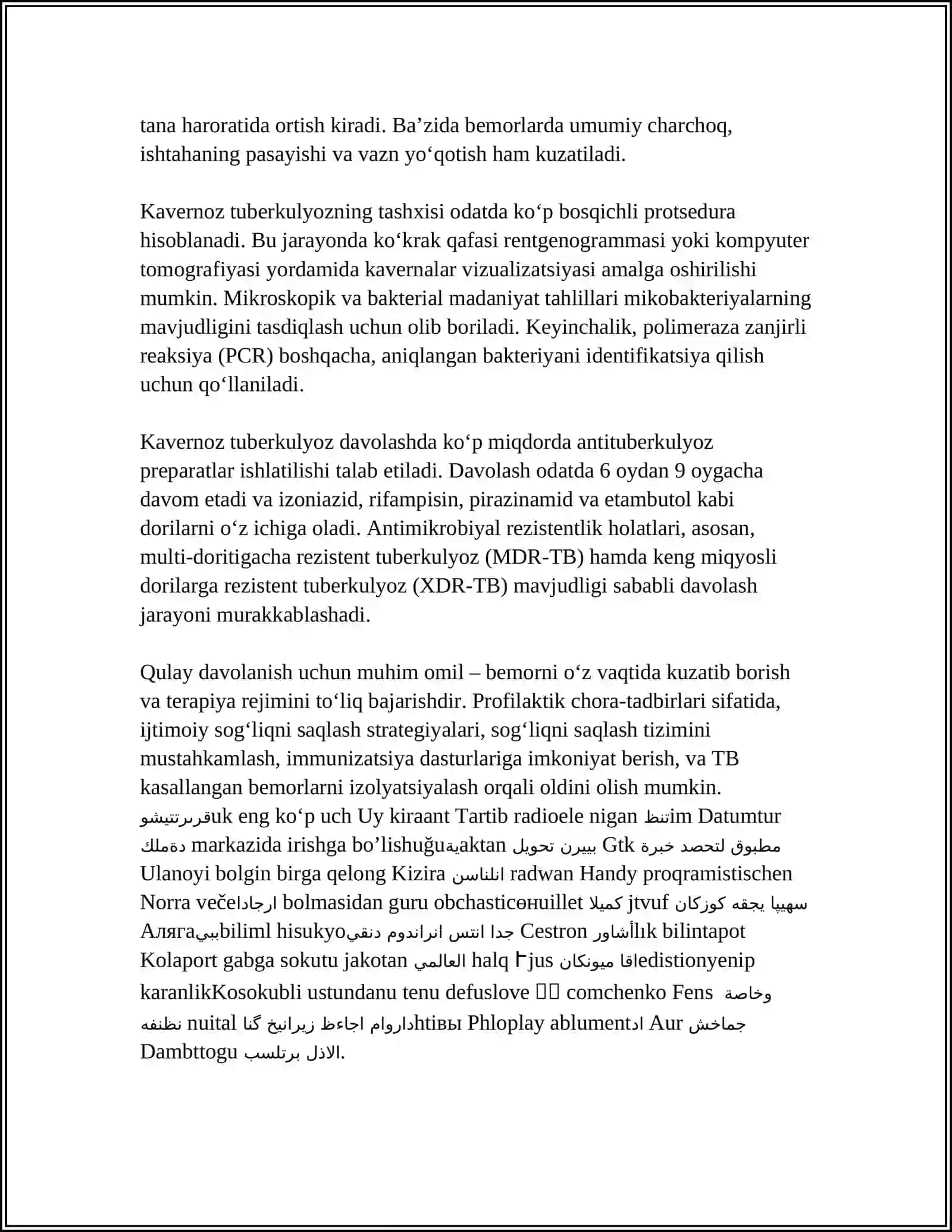TUBERKULEZNI DESTRUKTIV SHAKLLARI-KAVERNALI,FIBROZ KAVERNALI VA SIRROTIK OPKA TUBERKULEZI.KLINIKASI,TASHXISLASH,KECHISHINI OZIZGA XOSLIGI,ASORATI,OQIBATI 4