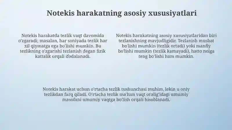 Notekis harakat mavzusini o'qitish metodikasi 4