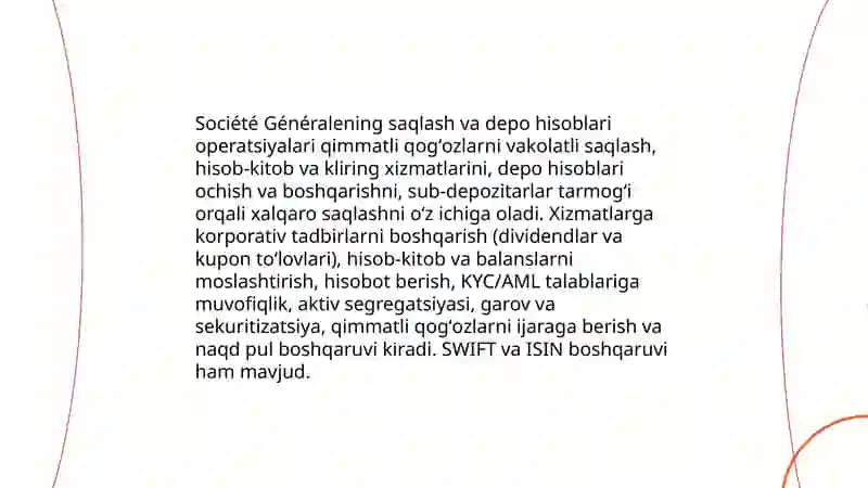 Société générale bankining qimmatli qogʻozlar operatsiyalari 4
