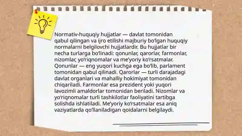 Normativ-huquqiy hujjat tushunchasi 4