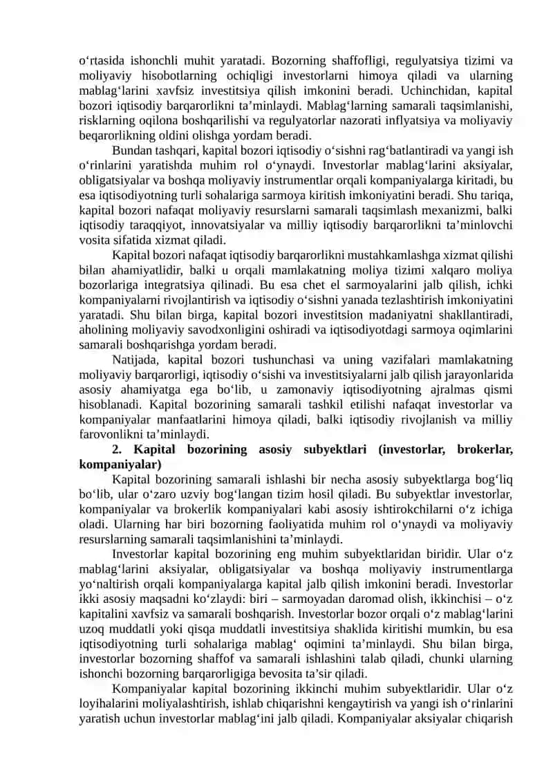 Kapital bozori va uning tashkil etilishi 4