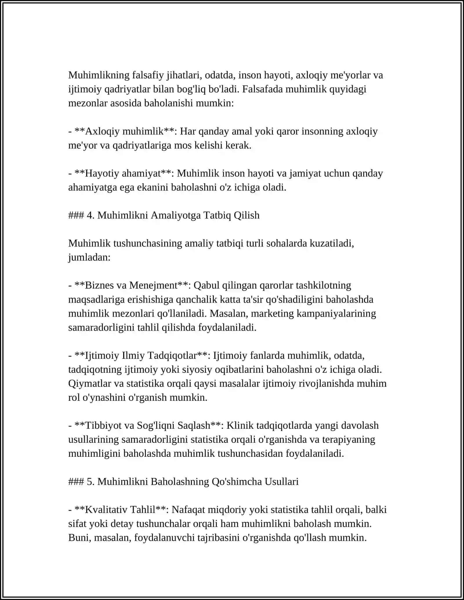 AUDITORLIK TEKSHIRUVLARIDA MUHUMLILIK TUSHUNCHASI, UNI ANIQLASH VA UNDAN FOYDALANISH 4