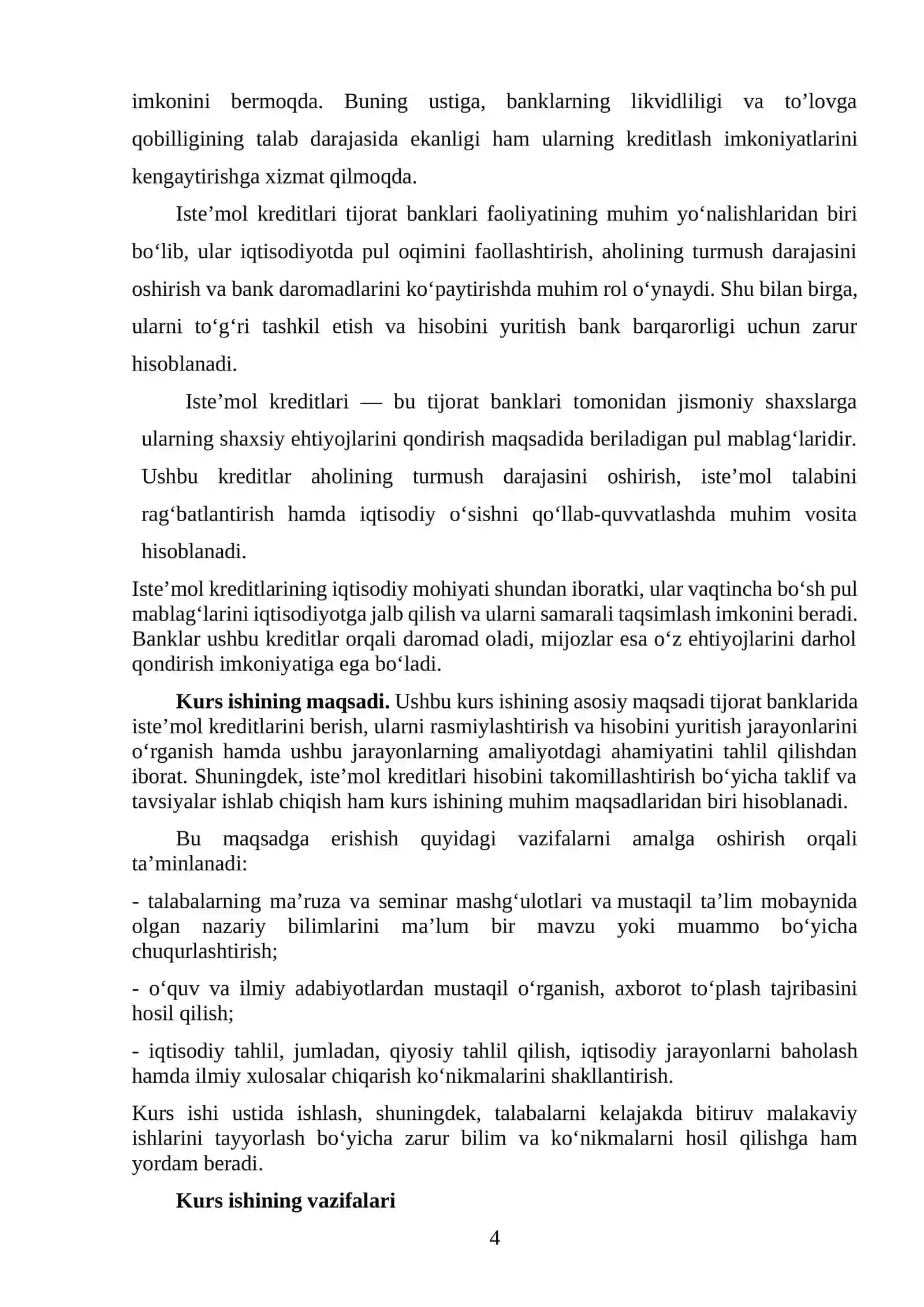 Tijorat banklarida iste’mol kreditlari hisobi 4