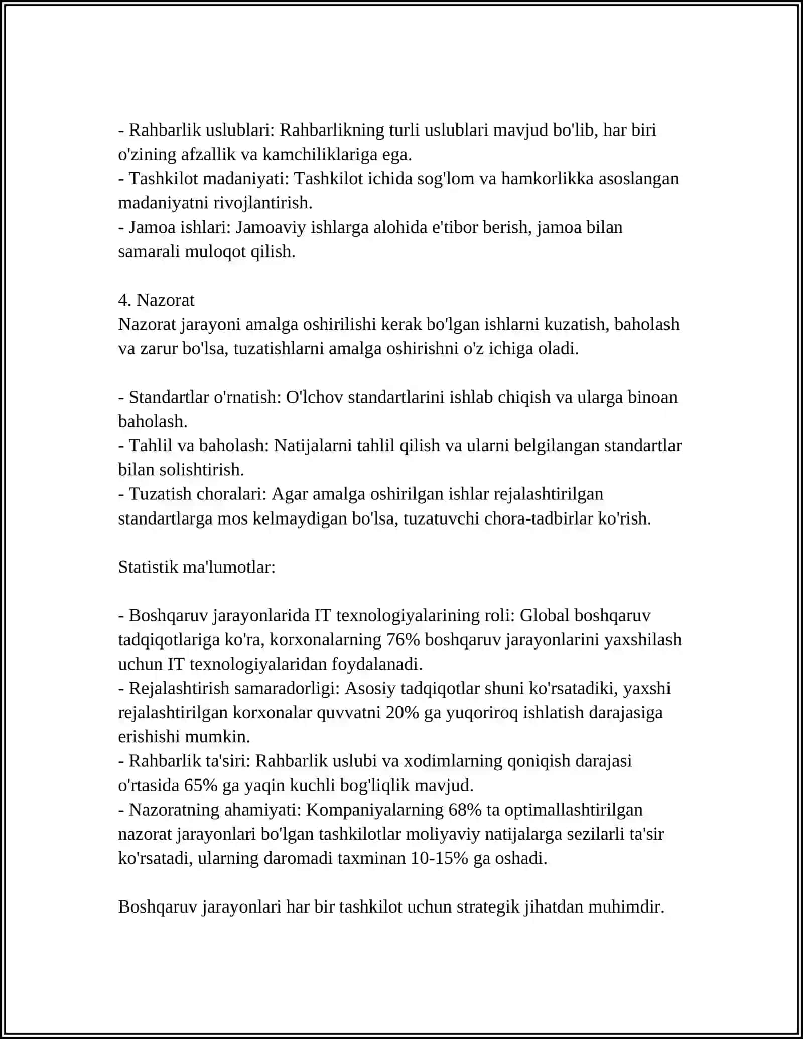 BIZNES JARAYONLARINING TASNIFI 4