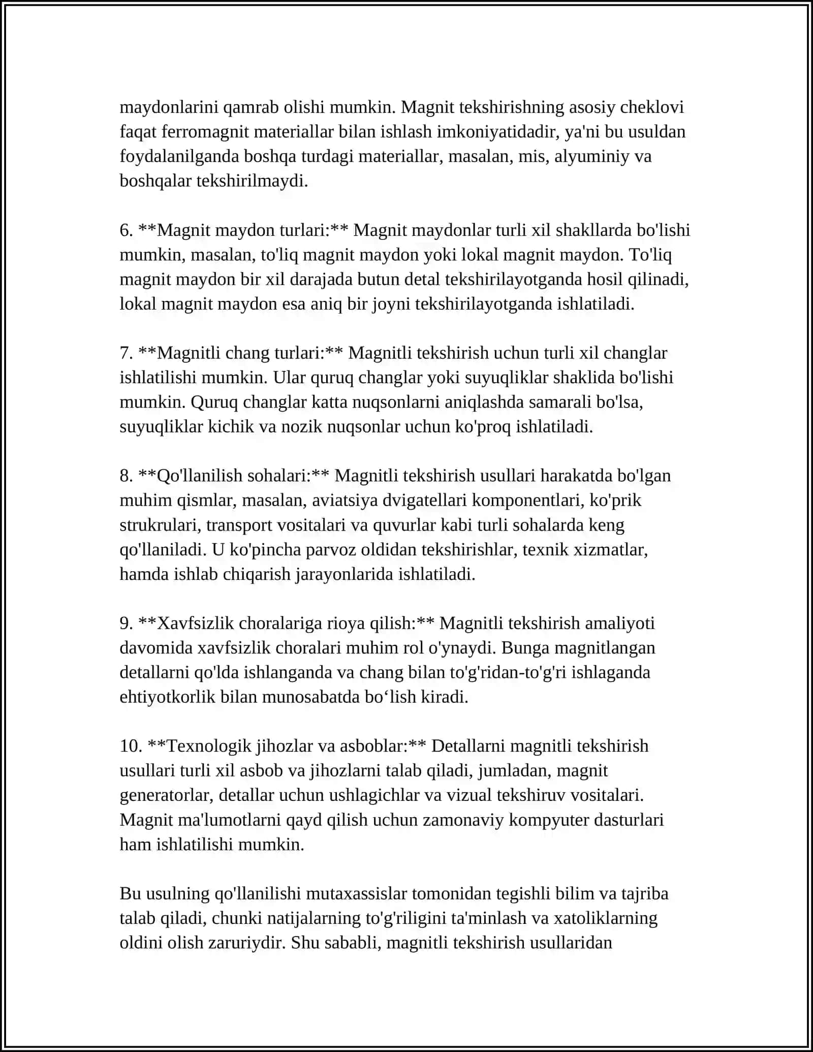 DETALLARNI MAGNITLI, RANGLI VA ULTRA TOVUSHLI TEKSHIRISH USULLARI VA ULARDAN SAMARALI FOYDALANISH 4