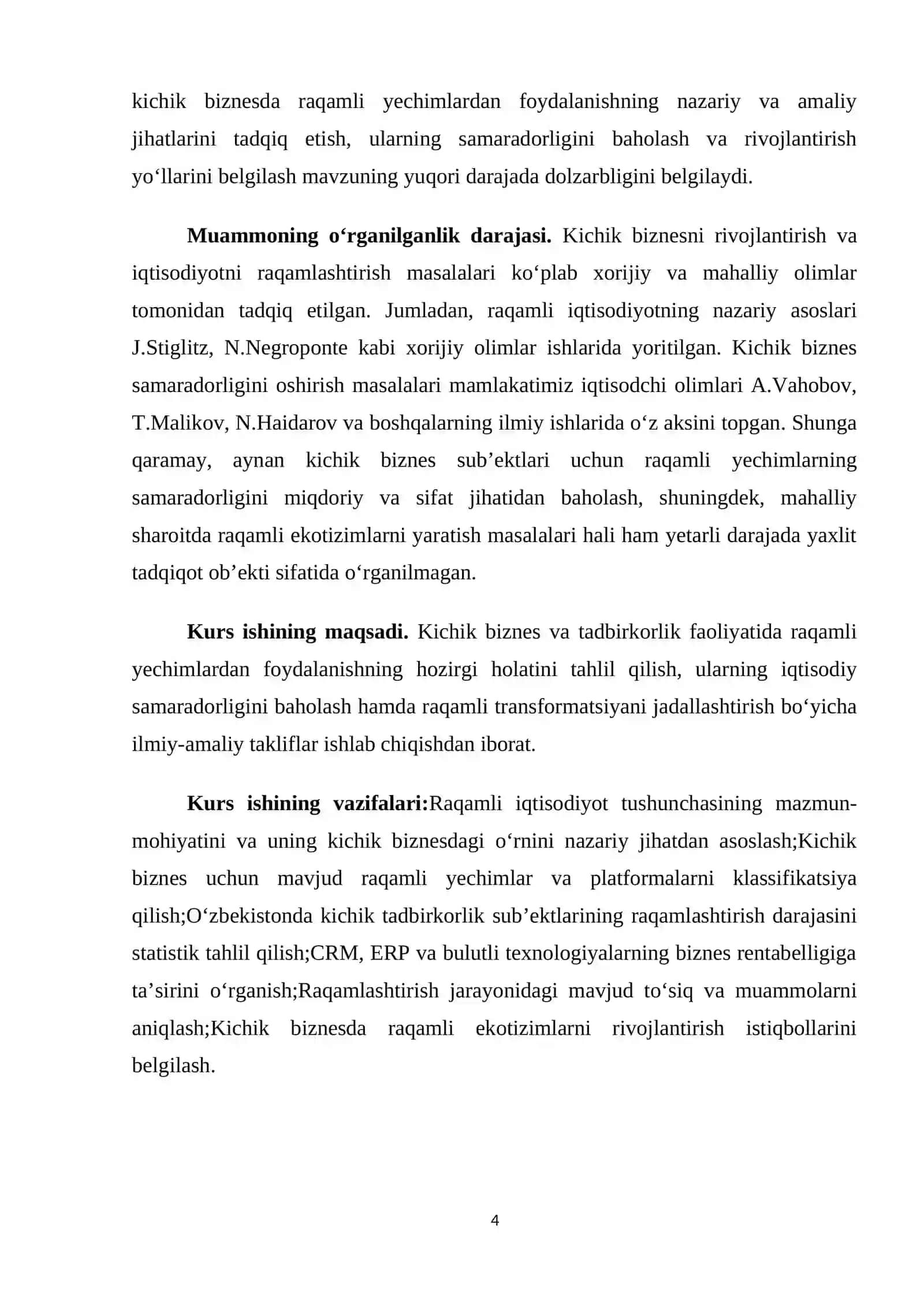 Kichik biznes sub’ektlari faoliyatini raqamlashtirishning dinamikasi va tendensiyalari 4