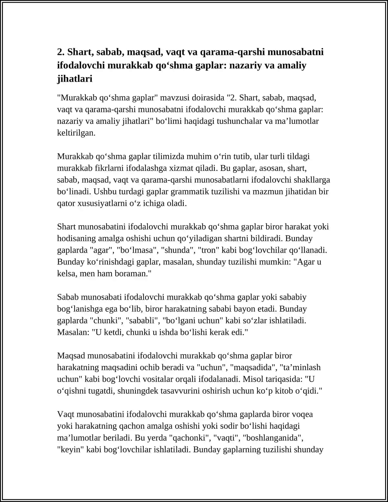 MURAKKAB QO‘SHMA GAPLAR VA ULARNING NUTQIY KO‘RINISHLARI 4