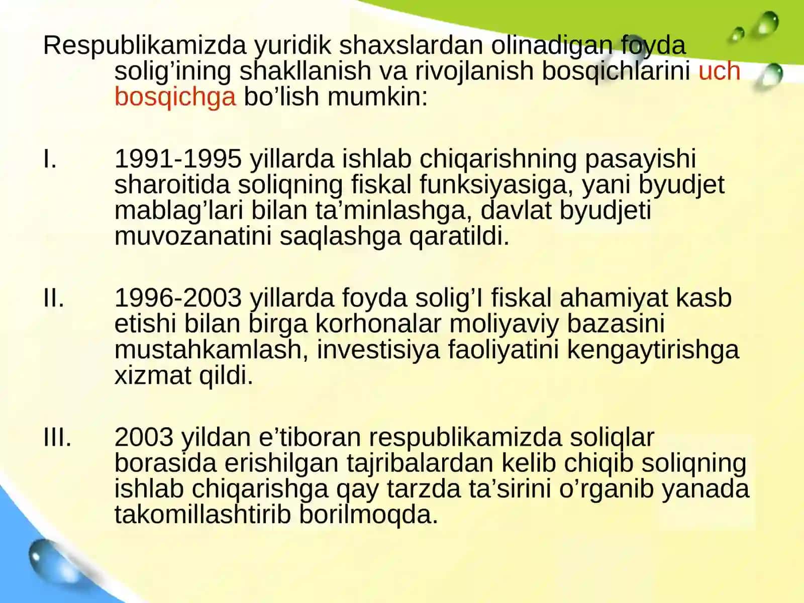 Yuridik shaxslardan undiriladigan foyda solig’i 4