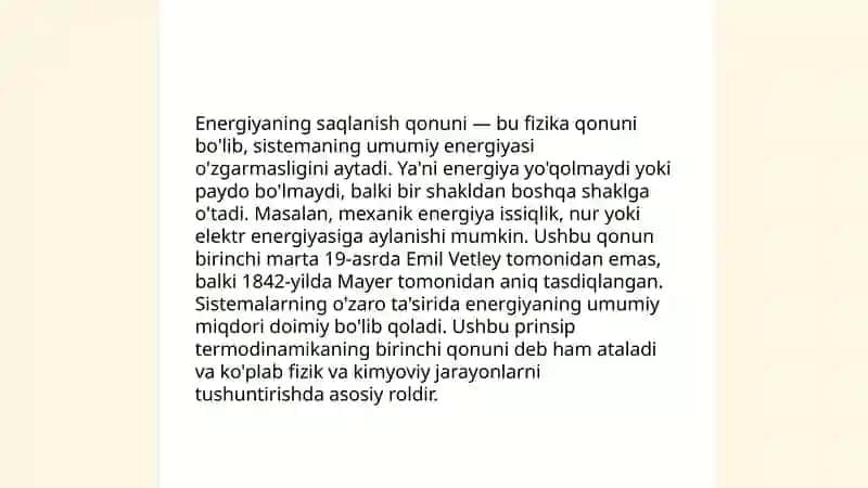 Termodinamikaning birinchi qonuni. lzojarayonlarga bogliqligi 4