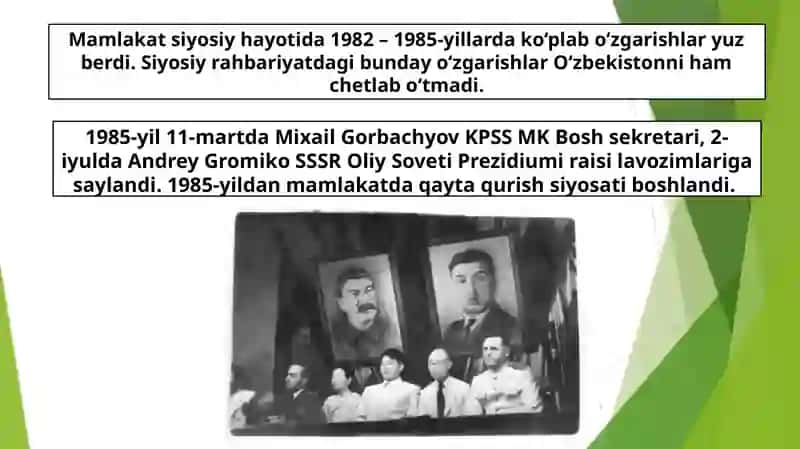 Mustaqillikka erishish arafasida oʻzbekistondagi ijtimoiy- siyosiy  Jarayonlar 4