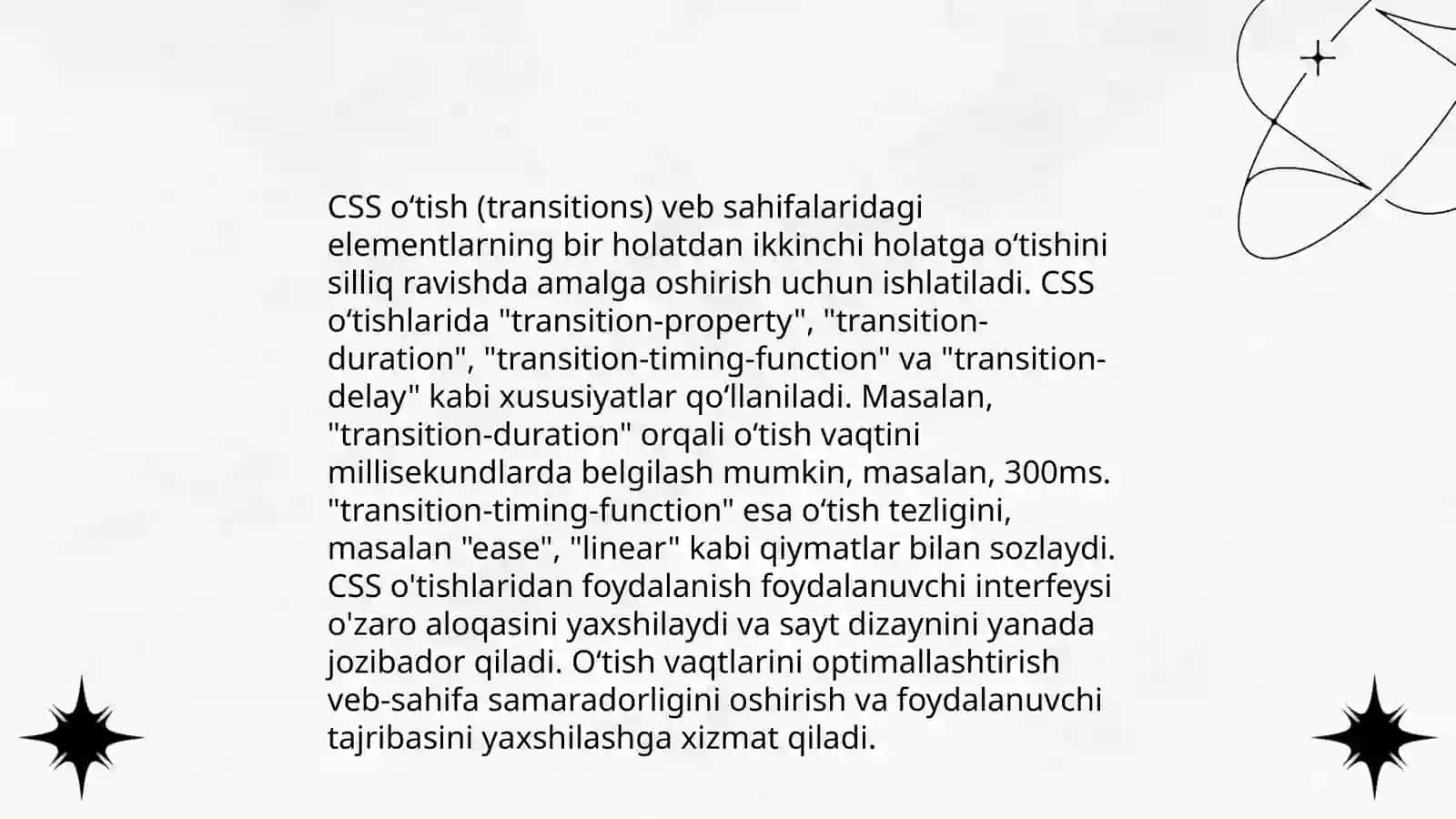 CSS da animatsiya yaratish usullari 4