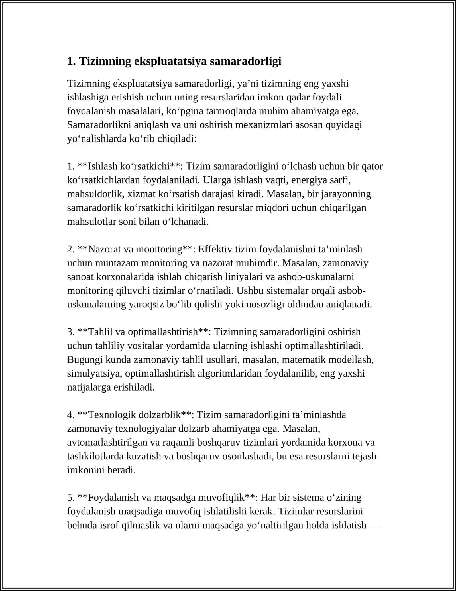 TTA TIZIMINING EKSPLUTATSIYA-TEXNIK XUSUSIYATLARI 4