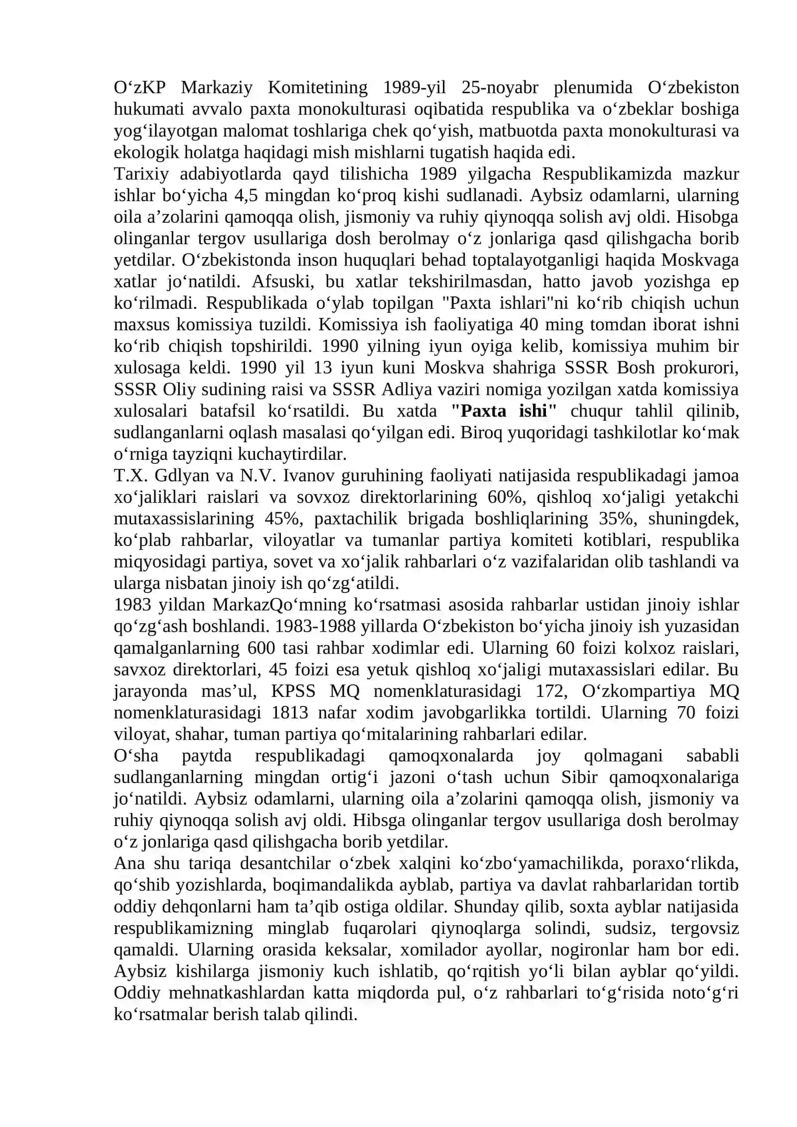 MUSTAQILLIKKA ERISHISH ARAFASIDA O‘ZBEKISTONDAGI IJTIMOIY-CIYOSIY JARAYONLAR (2 SOAT) 4