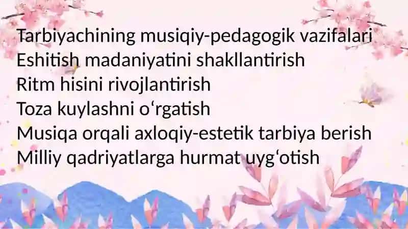 Maktabgacha ta’lim tashkilotlarida bolalarda musiqiy ta’lim berishda tarbiyachi faoliyati 4