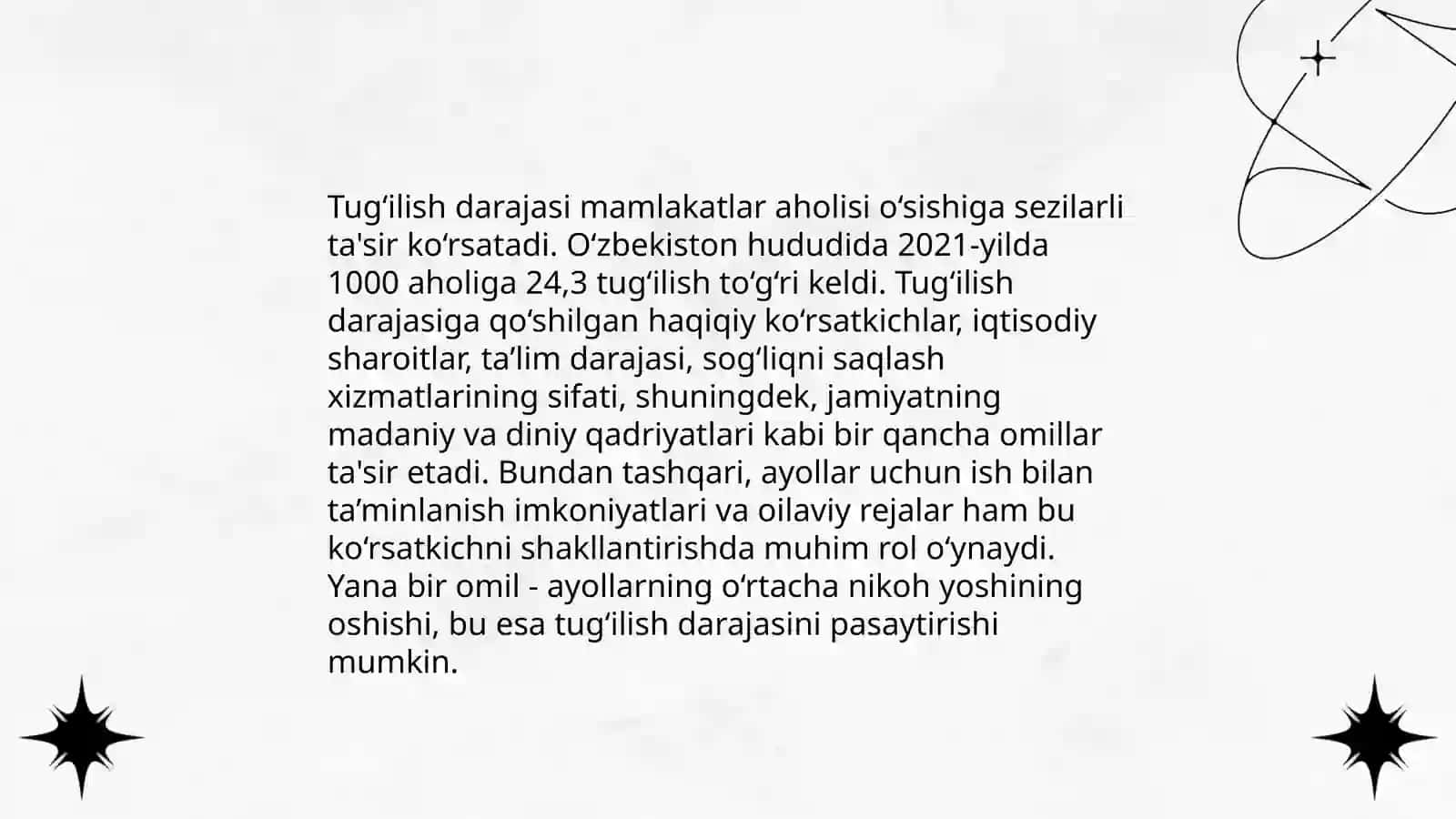 Aholining tabiiy harakati va Unga tasir qiluvchi omillar 4