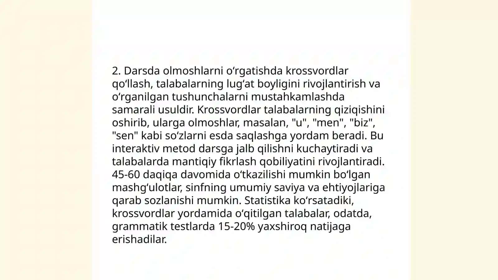 Olmosh soʻz turkumini oʻrganishda talmiy oʻyinlar 4
