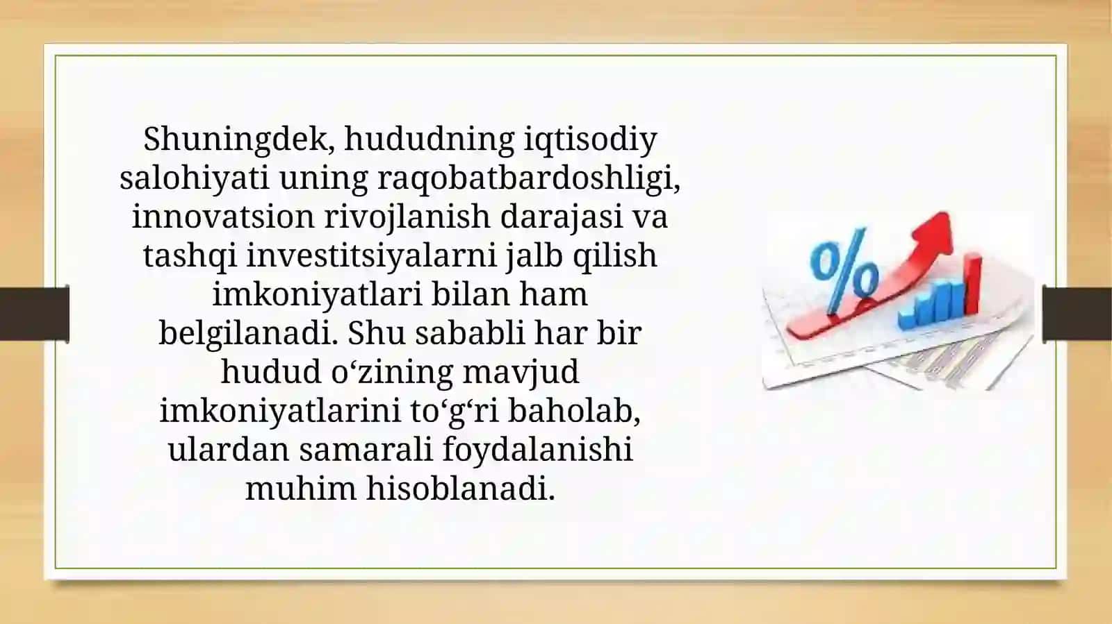 Hududlarning iqtisodiy salohiyatini oshirishga qaratilgan investitsiyalar. 4