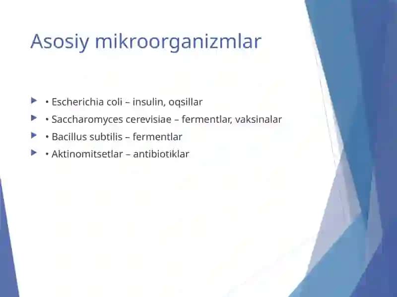 Mikroorganizmlarning gen muhandisligidagi o‘rni 4