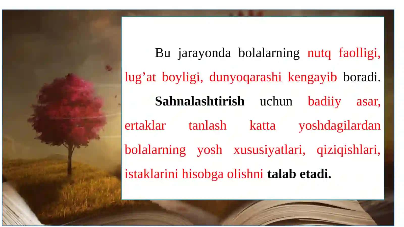 Maktabgacha ta’limda ifodali o’qish orqali badiiy asarlar ustida ishlash texnologiyalari 4